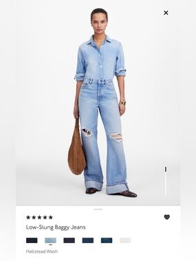 Madewell long slung baggy jeans in Hallstead wash